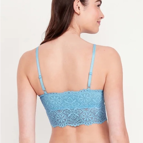 4/$25 NWT Old Navy Lace Longline Bralette Blue Cool Rain Sz XL - Picture 2 of 7